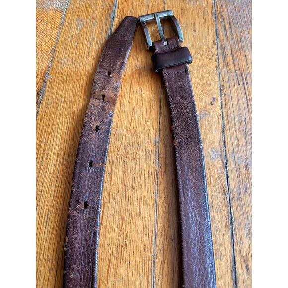 BACHRACH Brown Seriously Distressed Leather Belt Mens sz 40/42 - Picture 5 of 11